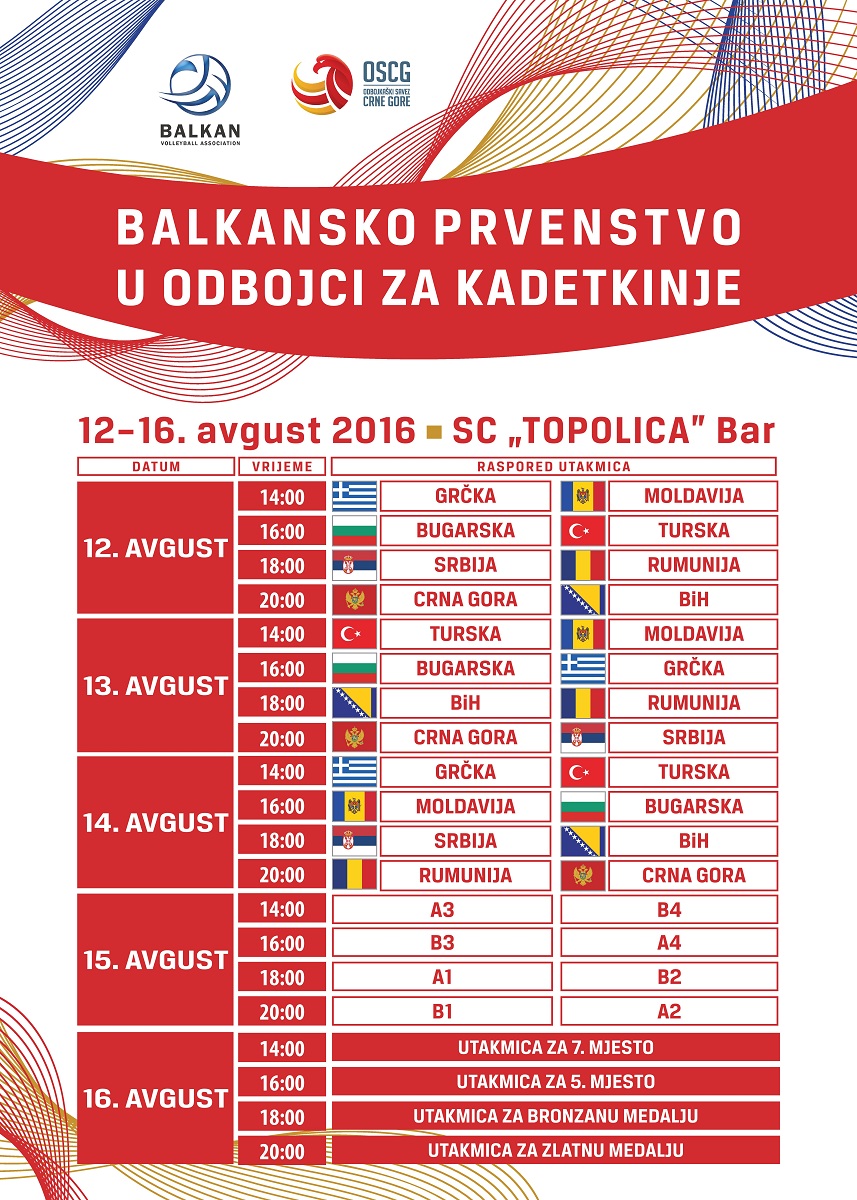 plakat balkanijada kadetkinje balkansko prvenstvo bar 2016 oscg odbojka